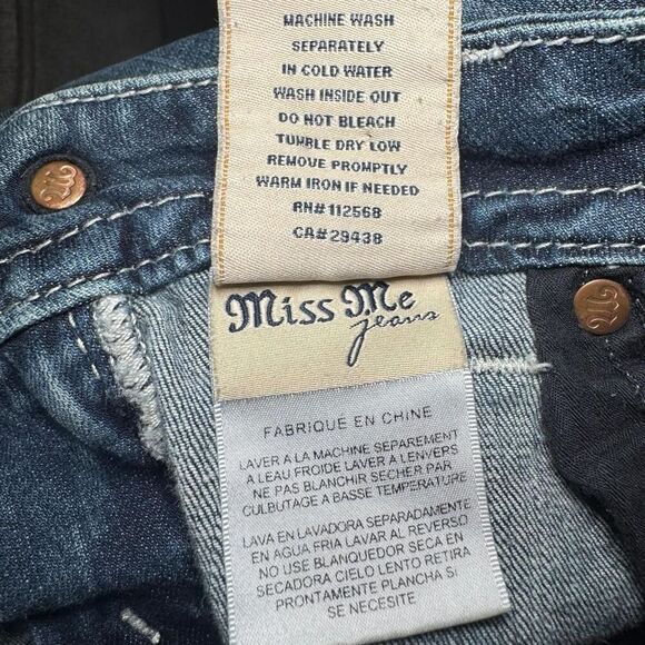 Miss Me blue bootcut embellished low rise jeans JE8032BL Size 26 - Picture 8 of 8